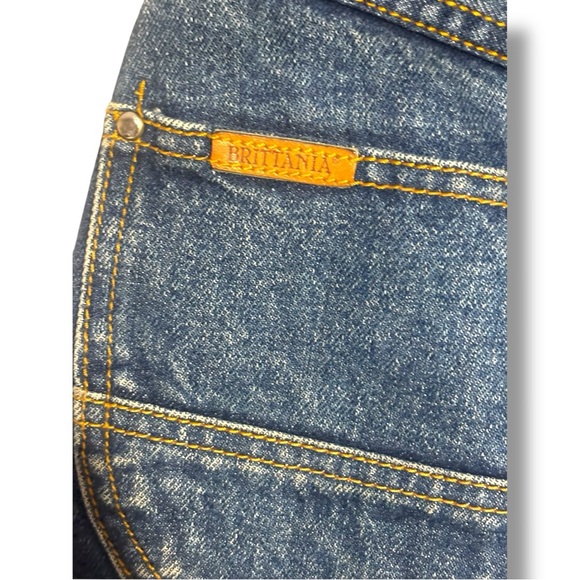 Classic Dark Blue Denim A-line High Waist Mini Skirt with Front and Back Pockets - Picture 9 of 9